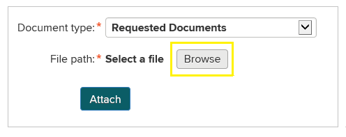 Seleccione el botón Browse (Explorar) para abrir una nueva ventana que muestra los archivos en la computadora.