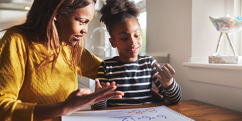 parent and child learning math