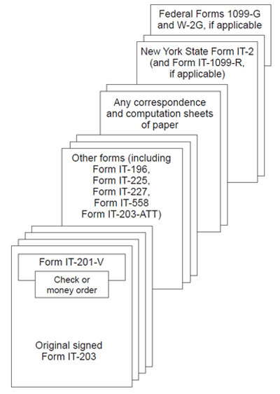 in what order to have your forms before mailing