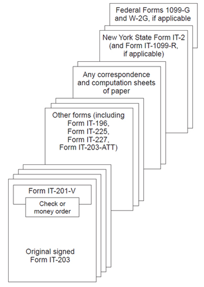 in what order to have your forms before mailing