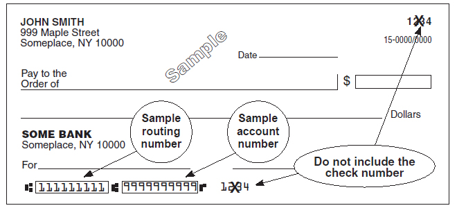 sample of check