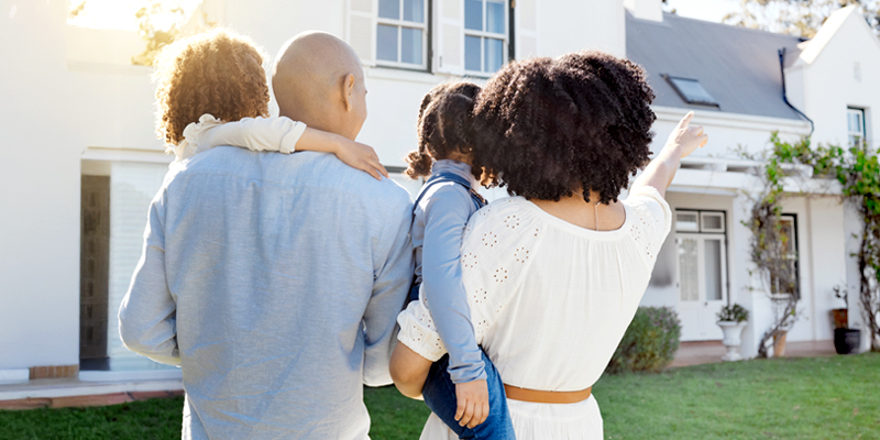 family looking at home