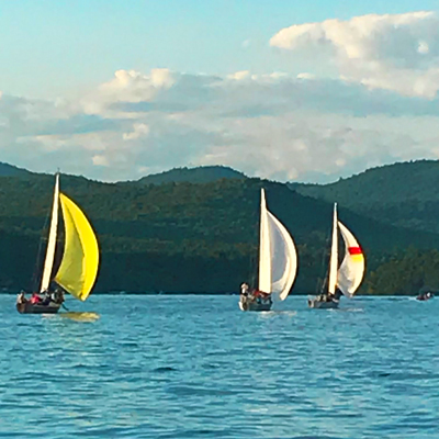 Sailing ships on Lake George