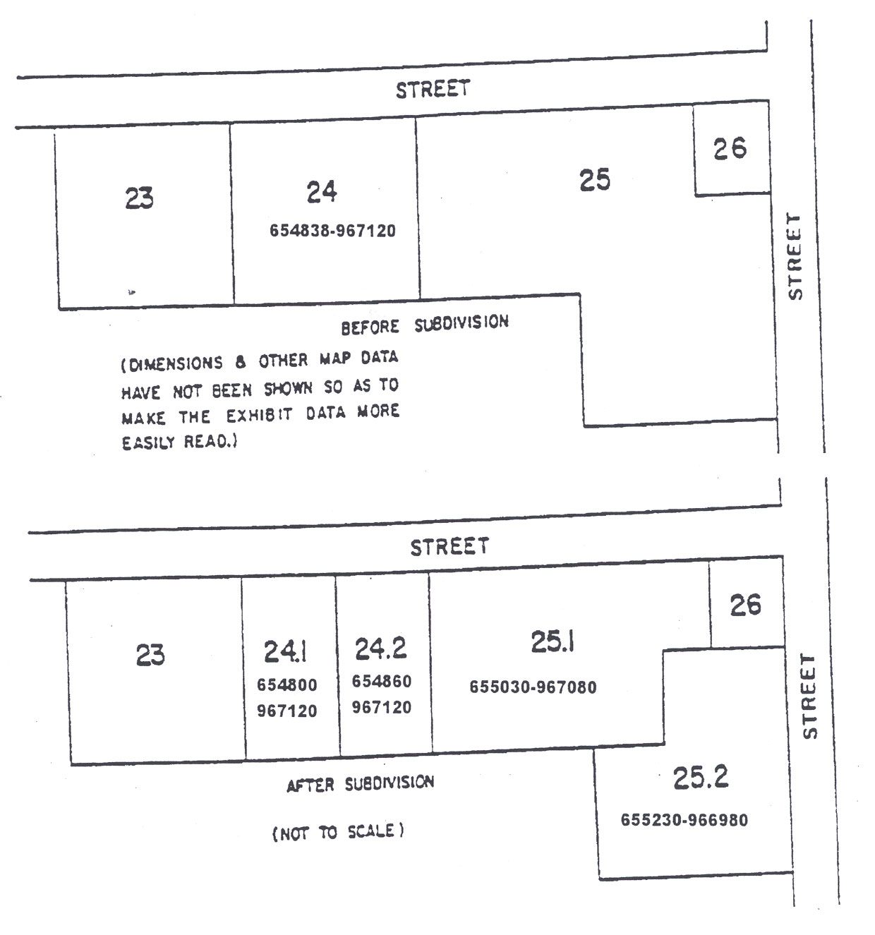 Map of parcel subdivision