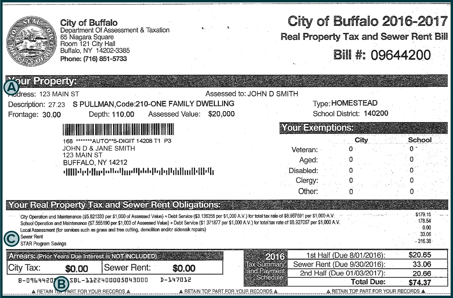 Property Tax Bill Examples