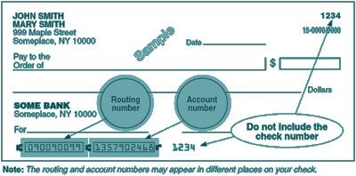 Direct Deposit Example