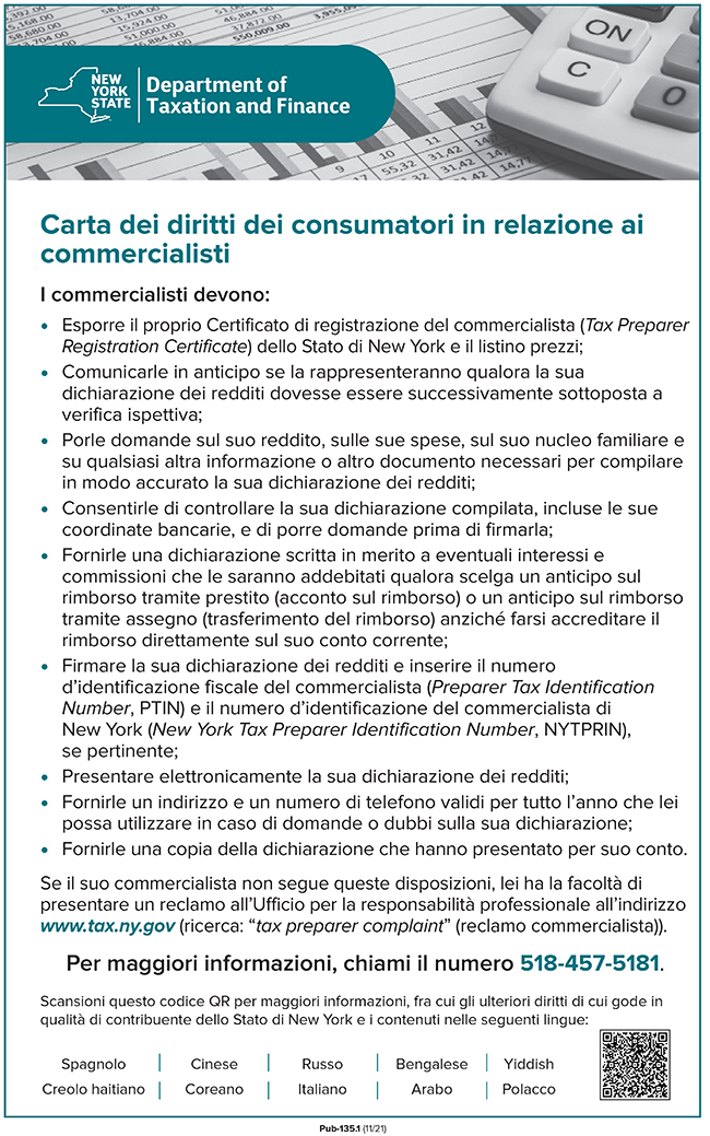 Image of Consumer Bill of Rights Regarding Tax Preparers