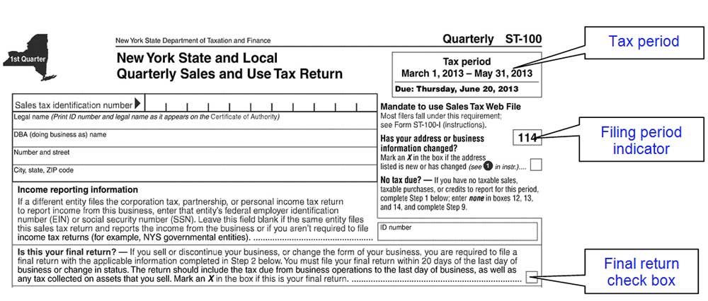 Image showing a ST-100 form